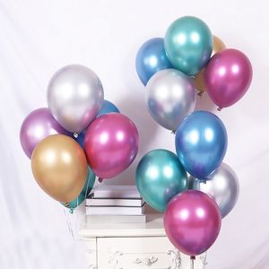 Party Decoration 100 ~ 10 st 5/10/12/18/36 -tums metallballongfödelsedagsballonger Dekor Wedding Chrome Latex 230920