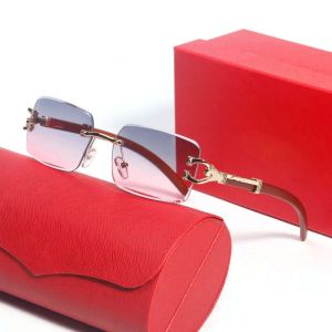 Luxury Rimless Designer Solglasögon för kvinnor Fashion Gradual Color Retro Sun Glasses Beach Lady Summer Style Solglasögon