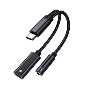 2 em 1 usb tipo c para 3.5mm jack adaptador hifi dac aux divisor de áudio