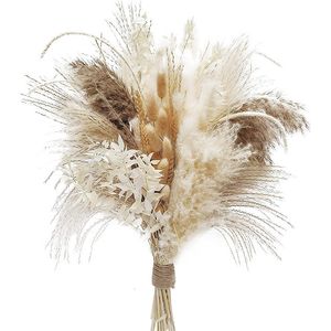 Julekorationer 80st Dry Pampas Grass Bouquet Boho Decor Fluffy Artificial Decoration Flower Arrangement Wedding Home 230919