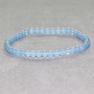 MG0041 HELA 4 MM mini Gemstone Armband Natural Blue Jade Armband för kvinnor handgjorda yoga mala pärlor smycken300v