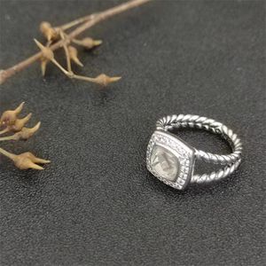 Heta säljande bandringar kvinnor lyx vridna två färg Cross Pearls Vintage Ring 925 Sterling Silver Dy Diamond Wedding Fashion Jewelry Gift