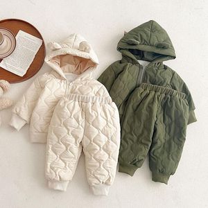 Clothing Sets Korean Style Winter Infant Baby Boys Girls Set Long Sleeved Hooded Cardigan Pants Born Clothes Suit