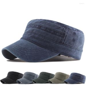 Berets Everyday Army Style Hat Light Weight Breathable Summer Washed Cotton Unisex Adjustable Military Cadet Cap