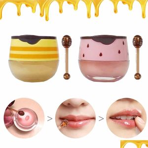 Outros itens de beleza para saúde Natural Lip Balm Honey Pot Stberry Própolis Hidratante Hidratante Prevenção Esfoliante Seco e Rachado Exf Dh4Dn