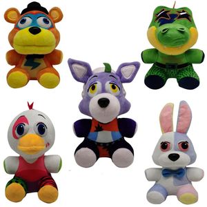 18cm fnaf brinquedo de pelúcia kawaii freddies animal foxy bonnie urso com nervuras brinquedo de pelúcia para presentes de aniversário das crianças