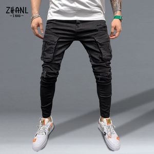 Męskie dżinsy męskie rozciągliwe chude rozryte mężczyźni Slim Fit Dżins Wysoka jakość mody dresowe spodnie Hip Hop Spodni Jogger Pencil Spodnie 2309919