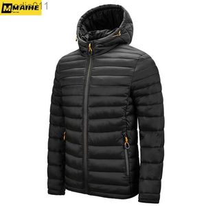 Frauen Unten Parkas Leichte Gepolsterte Jacken Für Männer Männlichen Mantel Mit Kapuze Polsterung Plus Größe 5XL 6XL Männliche Kleidung 2023 l23092