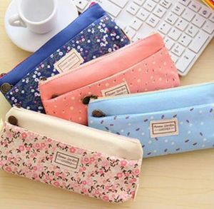 4 Colour Double Zipper Pencil Cases Pencils Portable Student Stationery Storage Pencil Bag for School Office Supplies C346