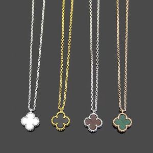 2023 Nytt mode 9,5 mm Vanly Cleefly Necklace Brand Mini 4/Four Clover Halsband Högkvalitativ 18K Gulddesigner Neckla för kvinnor