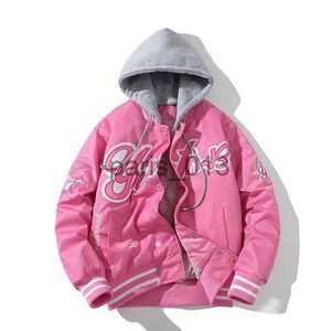 Kurtki męskie zima kurtka baseballowa list haft haftowe kobiety męskie kurtka vintage moda hip hop Varsity Coat