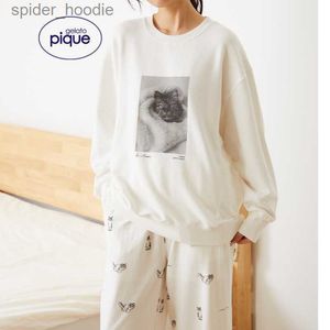 Женская одежда для сна, осенне-зимняя одежда для комнаты Gelato Pique, женский пижамный комплект, одежда для сна с принтами кошек, полная длина, кавайная одежда L230920