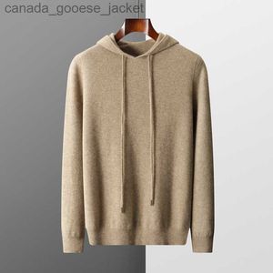 Men's Hoodies Sweatshirts MVLYFLRT Men's One-piece ready-to-wear Hoodie 100% Merino Wool Knitted Sweatshirt Autumn Winter Casual Large Top Long SleevedL230920