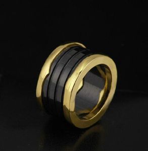 New Arrival Special black and white color Bridal Sets Classic Rings For Rings ceramics Ring 18k Rose gold ring Titanium Wide6112510