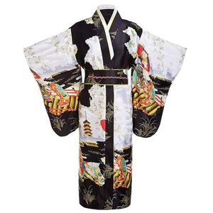 Japońska tradycyjna młoda dama Yukata z Obitage Satin Kimono Suknia szlafko -szlafrok