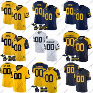 COLEGIO Custom NCAA Michigan Wolverines Football Jack Tuttle Tavierre Dunlap Benjamin Hall CJ Stokes Darrius Clemons Peyton Oleary Brandt Cuatro camisetas deportivas