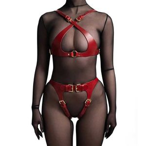 Nxy Bdsm Set da donna in pelle sexy Reggiseno Lingerie Reggicalze Calze strette con Sex Shop, giocattolo del sesso