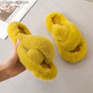 Slippers Summer Fluffy Raccoon Fur Slippers Shoes Women Real Fox Fur Flip Flop Flat Furry Fur Slides Outdoor Sandals Woman Amazing Shoes Q230920