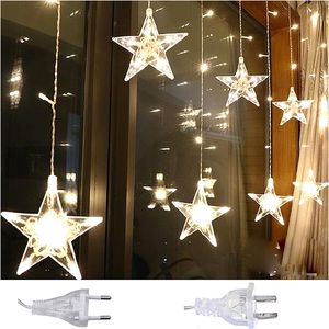 Decorazioni natalizie Tenda di lucine stellate LED Ghirlanda Tenda di fata leggera 25M Esterno per camera da letto Festa di nozze Decorazione Ramadan 230919