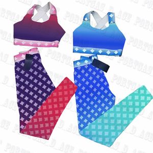 Çiçekler Mektup Trailtsuits Yoga Kıyafetleri Seksi kolsuz kadın tankları Trailtsits Vintage Baskılı İki Parçalı Pantolon Fitness Jogging Sui212p