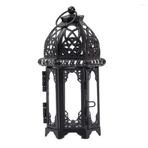 Candle Holders Nordic Wrought Iron Hanging Candlestick Tealight Holder Glass Windproof