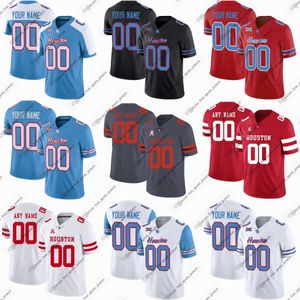 Custom College Houston Cougars Football Jerseys ReShaun Sanford II Noah Guzman Dante Wynn Ui Ale Lucas Coley Jett Huff Caleb McMickle Smith four sports jerseys