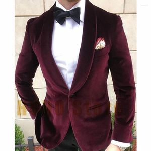 Men's Jackets Coat For Men Blazers Luxury Designer Full Suit Velveteen Fabric Slim Fashion Casual Commuting Groom Wedding Dress