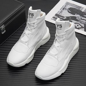 White Boots High Top Buty Men Europe Station Modna marka swobodne buty Wewnątrz podwyższające buty sportowe platforma tatusia buty a01