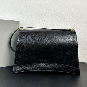 Winter Designer Torba Kobiety średnia torba z procą Czarna papierowa cielęca torba pod pachami Kobieta torby hobo torebka torba