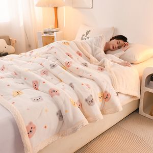 Blanket New Thicken Autumn Winter Warm for Beds Printed Beibei Velvet Warmth Fluffy Blanket Soft Comfortable Weighted 230920