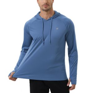 Trainingspakken voor heren lange mouwen UPF 50 Rash Guard Hoodie Fitness tracksuit loopt Jogger Shirt Athletic Fishing Hiking Workout Shirts 230919