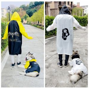 Dog Apparel Raincoat Owner Men Women Parentchild Jumpsuit Rain Coat Big Medium Pet Cloak Labrador Waterproof Golden Retriever Plus Size 230919