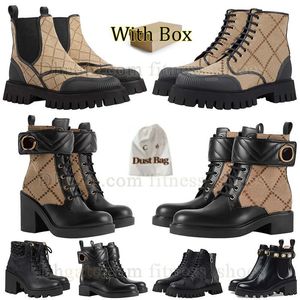 Luxury Designer Martin Boots Lace-Up Over The Knee Boot Womens Famous Heels Top Quality Men Women Boots Real Leather Winter Shoes Snow Boots Ankle Boot big size 42 43