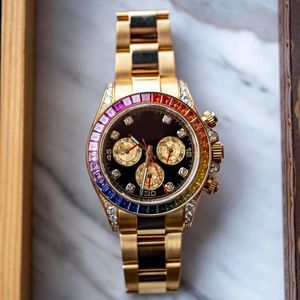 Rolejes Rainbow Watches Mens Watch 고품질 자동 손목 시계 다이아몬드 베젤 사파이어 방수 Montre de Luxe