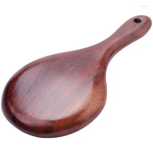 Coffee Scoops 1X Teak Wood Spoon Natural Solid Rice & 4Pieces Spoons 21.5Cm Wooden Paddle Versatile Serving