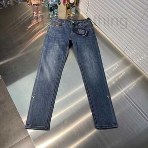 Damen-Jeans, Designer-Small-Foot-Jeans, Damen-Europäisch, Frühherbst, neu, eng, schmal, hoch, Slim-Fit, pfirsichfarbene Hüfthose 0MAD