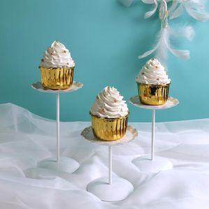 Bakeware Tools 3st/Set White Cupcake Plates Wedding Cake Stands Set Decoration Bar Dessert Table Party Leverantör Bakning Display