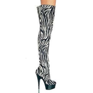 Boots 15 Cm Stylish Zebra Color Material Highheeled Shoes Model Pole Dancing Performance Nightclub 6 Inches Sexy Women 230920