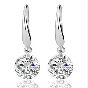 US GIA certificate 2 ct moissanite engagement earring for women 18K white gold moissanite heart shape gemstone earring for women242b
