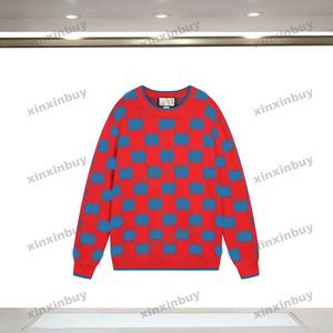 xinxinbuy män designer hoodie tröja dubbel bokstaven jacquard paris rund halskvinnor svart lila gul röd s-2xl