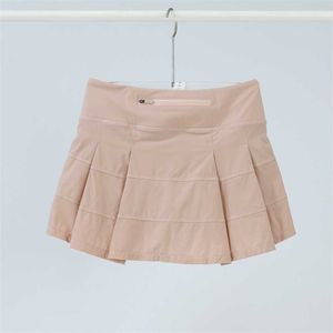 56％オフテニススカートプリーツヨガスカートジム服女性ランニングダブルレイヤーゴルフパンツショーツスポーツバックウエストポケットジッパー