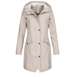 Trench da donna Cappotti a maniche lunghe Giacche con cappelli Tasche semplici stile streetwear slim 230920