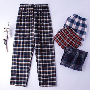 Pijamas masculinos atacado calças de pijama de algodão para uso doméstico pijamas masculinos xadrez solto