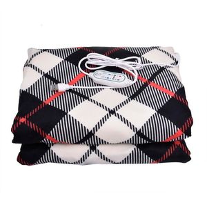 Blanket USB Electric Heating Blanket Warm Mink Red Plaid 3-speed Adjust Temperature Soft Winter Heated And Throws For Elderly 230920