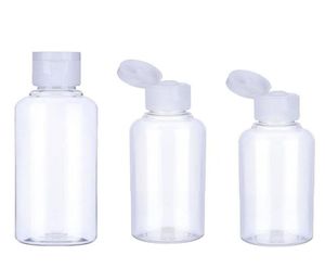 50 peças 10 30 50 60 100 ml vazio pacote de plástico transparente garrafa de água cristalina tampa superior flip recipientes de embalagem t206672556