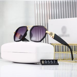 Topp lyxiga solglasögon Polaroid Lens Designer Womens Mens Goggle Senior Eyewear For Women Eyeglasses Frame Vintage Metal Sun Glasögon med Box Leopard OS 0557