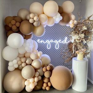 Party Decoration Brown Balloon Garland Arch Kit Beige Blush White Rustic Wedding Kön Reveal Kids Birthday Baby Shower 230920