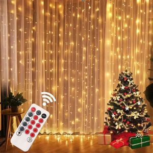 Christmas Decorations LED Lights Fairy String Curtain Garland USB Festoon Noel Decoration for Home Year 2024 230919