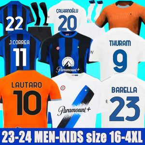 23 24 Maglia Inters Futebol Jerseys Milans Men Kids Kit Calcio 3º 2023 2024 Brozovic Camisa de Futebol GOSENS DZEKO LAUTARO J.CORREA CALHANOGLU BARELLA SKRINIAR CARBONI