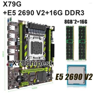 Placas-mãe Keyiyou X79G Conjunto de placa-mãe 16GB DDR3 ECC REG RAM com processador Xeon E5 2690 V2 LGA 2011 X79